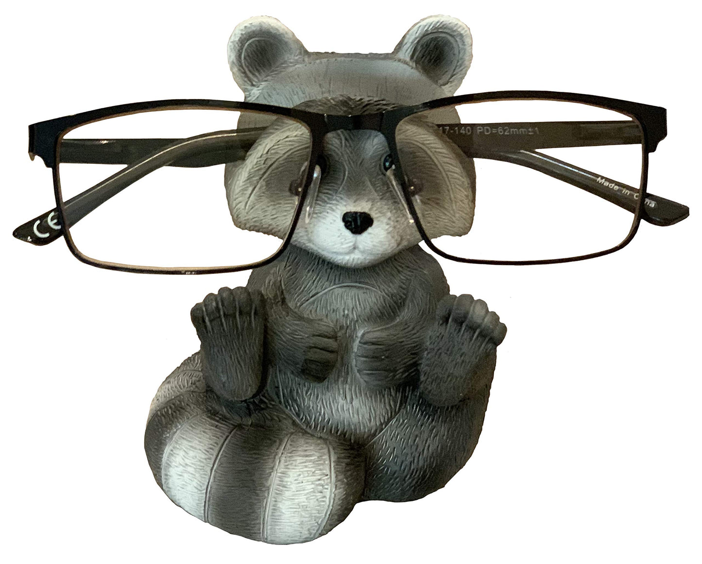 Top Brass Cute Racoon Whimsical Eyeglasses Holder Stand - Fun Glasses Keeper