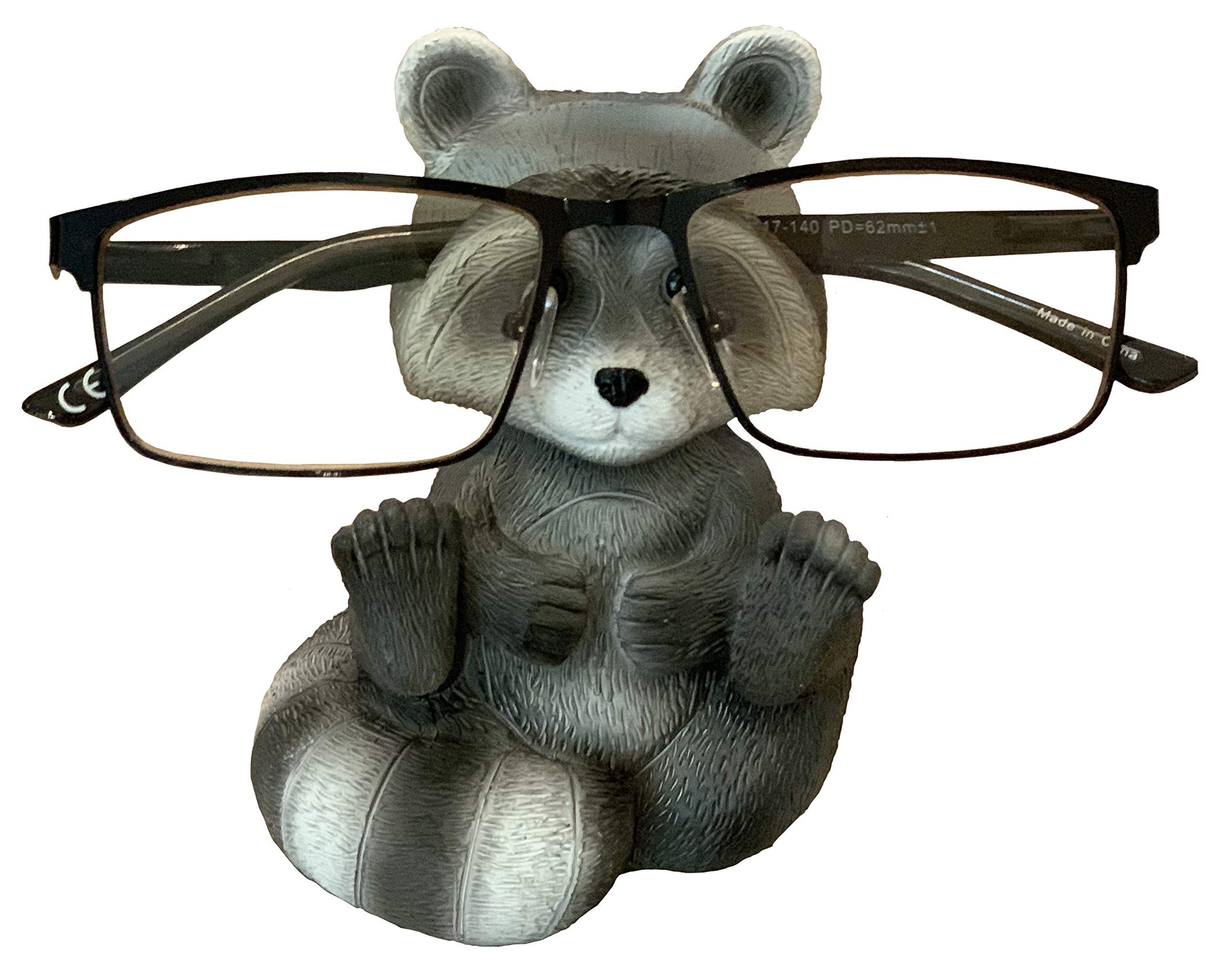 Top Brass Cute Racoon Whimsical Eyeglasses Holder Stand - Fun Glasses Keeper