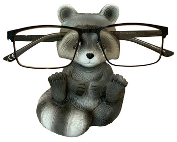 Top Brass Cute Racoon Whimsical Eyeglasses Holder Stand - Fun Glasses Keeper