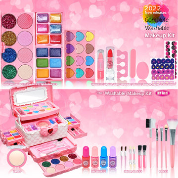 Kids Makeup Kit for Girl - Toys for Girls Washable Make Up for Little Girls,Non Toxic Toddlers Cosmetic Kits,Child Play Makeup T