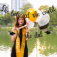 Black Glitter She Believed She Could So She Did Banner Girls 2025 Graduation Banner for Girls College Graduation Party Decoratio