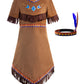 Relibeauty Girls Native American Costume Kids Dress Outfit, 9-11/150