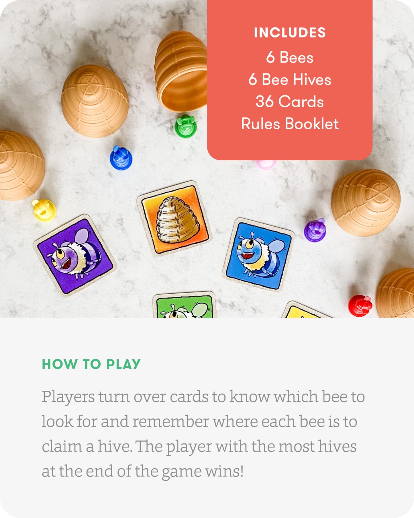 SimplyFun Bee Alert Matching Game - Educational Card Game for Kids Ages 5+, Standard Card Size, Tests Memory & Patience, 2 to 5 Players