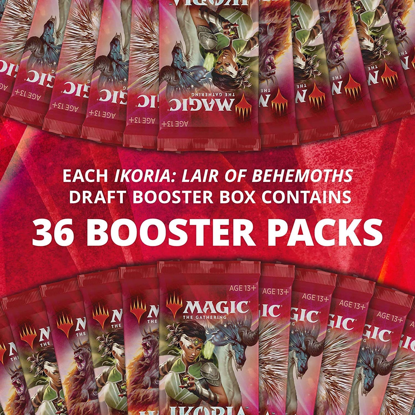 Magic: The Gathering Ikoria: Lair of Behemoths Draft Booster Box | 36 Draft Booster Packs (540 Cards + Box Topper) | Factory Sea