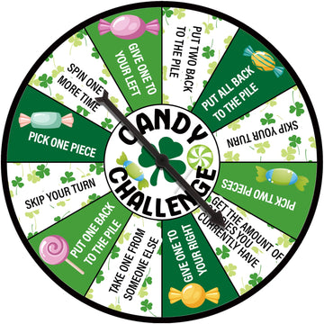 HyDren St. Patricks Day Game Spinner Candy Challenge Game for St. Patricks Day Decorations Party Supplies Shamrock Favor Decor A