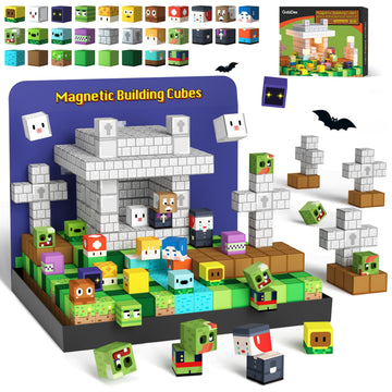 Gobidex Magnetic Blocks Kids Toys For Boys Girls 3+, Build Magwonder World With Zomblock Magnets Cubes, Upgraded Stem Game-Based Building Sensory Gift For Birthday