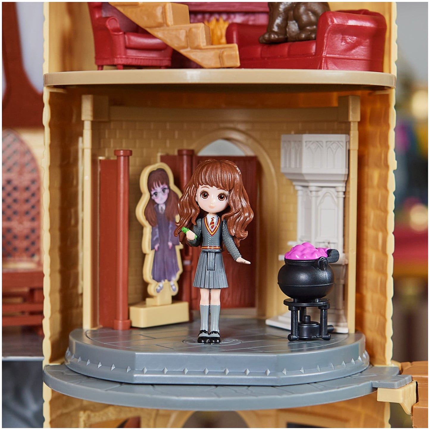 Wizarding World Harry Potter Magical Minis Hogwarts Castle Playset with Lights & Sounds, 24"x6.38"x15", Includes Exclusive Hermione Doll