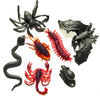 4GX 7 Pcs Mini Wild Animal & Insect Toy Set for Kids, Realistic Snake Spider Scorpion Bat Cockroach Rat Centipede Figures, Educa