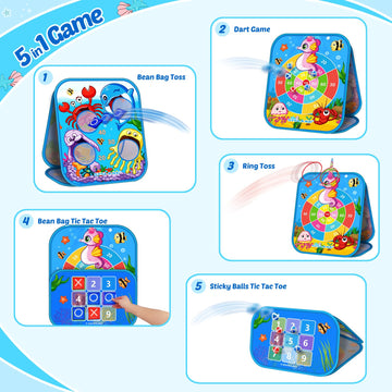 Sisland Bean Bag Toss Game Outdoor Toddler Toy, Foldable Portable Animal Corn Hole Game For Kids, Indoor Outside Yard Party Games For Kids Age 3 4 5 6, Gift For Boy Girl Birthday Or Christmas