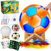 LAOESE Paint Your Own Soccer Ball Lamp Kit, DIY 3D Night Light with Soccer Stickers & Wooden Stand, Art Supplies Creativity Arts