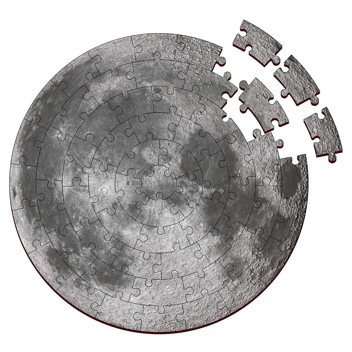Webby Wooden Moon Jigsaw Puzzle, 60 Pcs, Multicolor