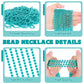 100 PCS Lakeblue Beads Necklaces, 33'' Round Beads Bulk, Mardi Gras Parade Accessories, Costume Necklaces for Parade Throws Acce