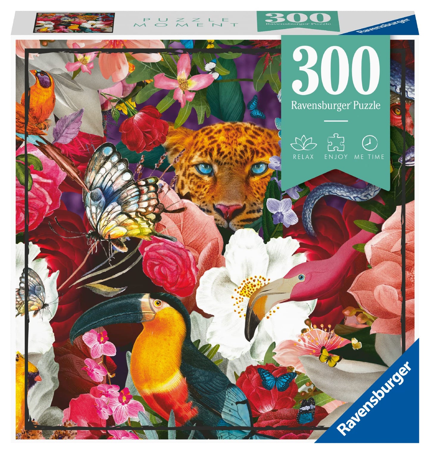 Ravensburger 300 Piece Jigsaw Puzzle - Tropical Flowers, Softclick Technology, 15.4 x 10.7 inches, Multicolor, Model 13309