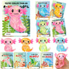 HyDren 28 Pcs Axolotl Sensory Fidget Toy with Cards Axolotl Party Favors Party Supplies Squeezes Toy for Birthday School Classro