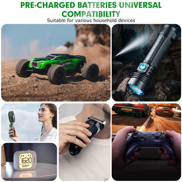 Qojh 4Pcs 3.7 Volt 18650 Rechargeable Battery, 18650 Battery 3500Mah Flat Top For Remote Control Toy, Headlamp, Led Flashlight,