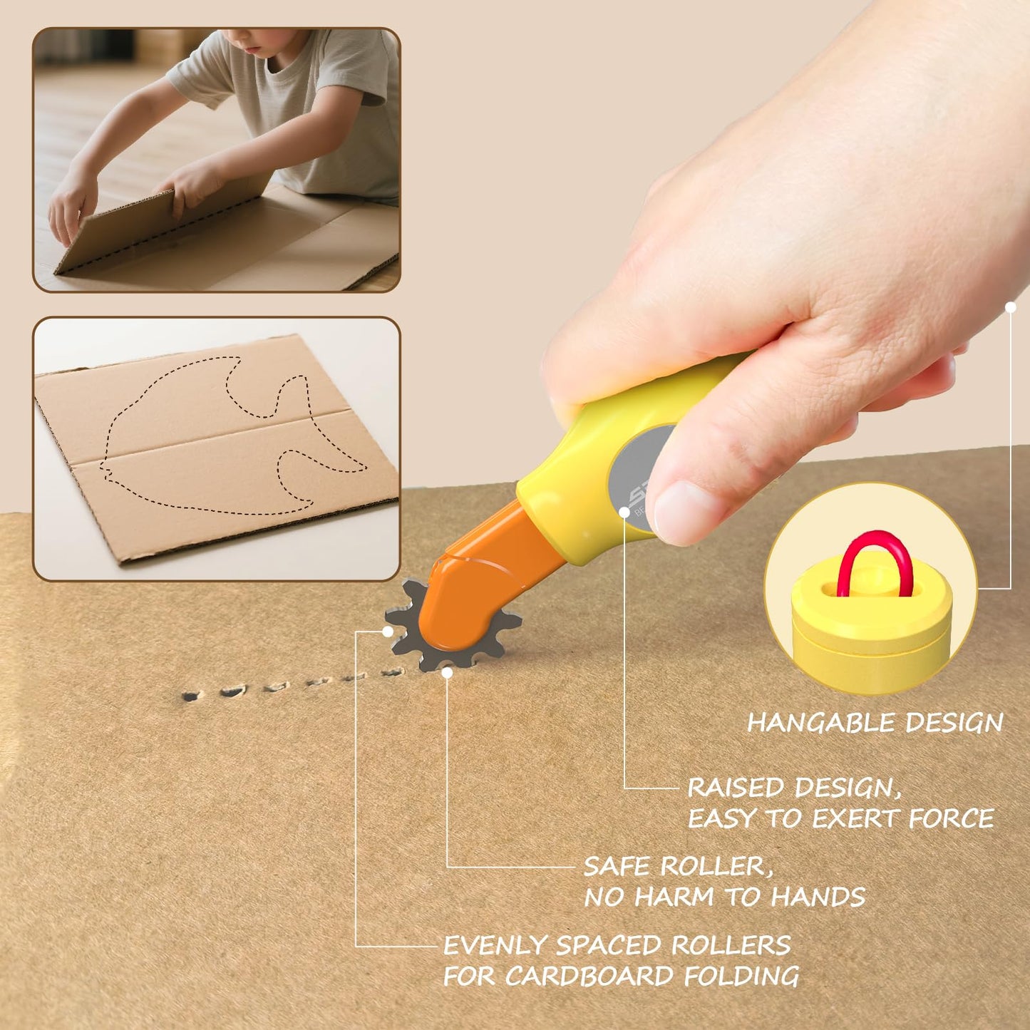 Kraftzoo Cardboard Construction Tool for Kids - 2 PCS DIY Cutting Tools & Educational Toys for Family & Team Projects - Creative