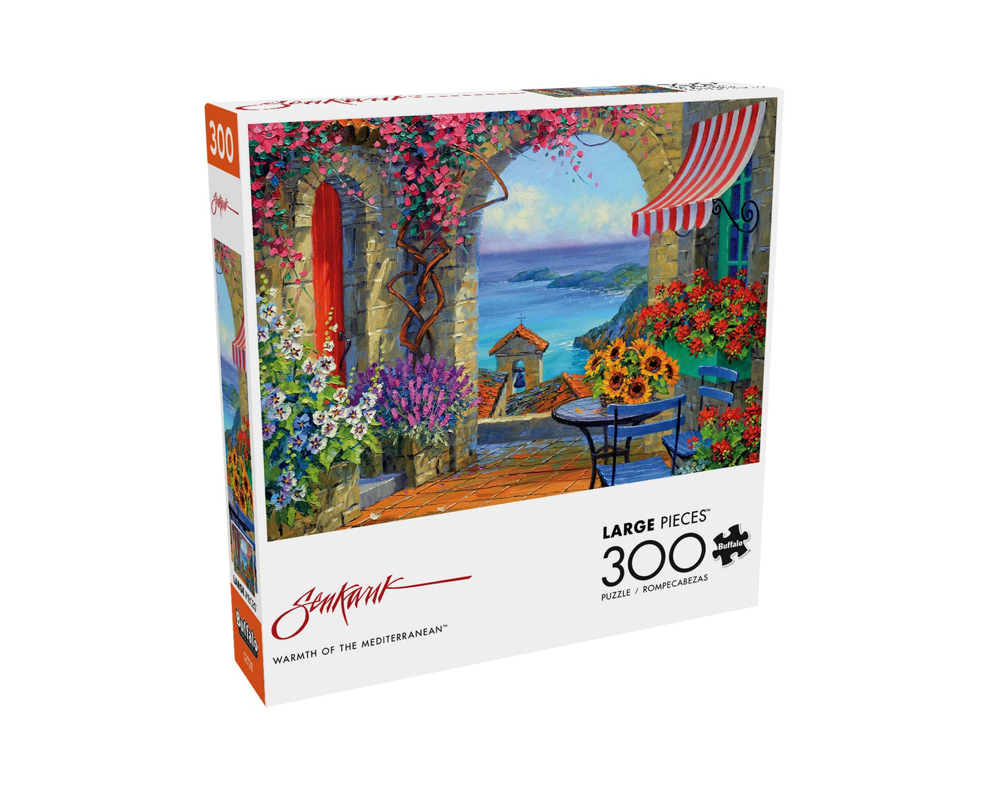 Buffalo Games 300 Piece Jigsaw Puzzle - Warmth of The Mediterranean, Large Size, Multicolor, Model 22121, Perfect for Game Nights