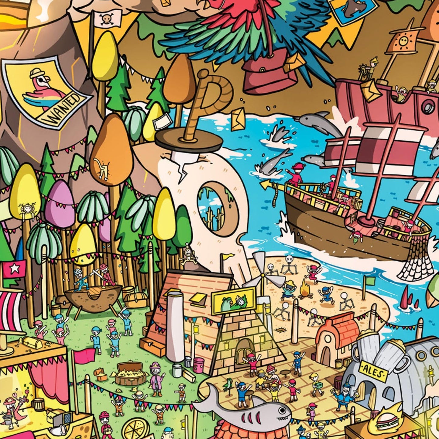 Cross & Glory - Scurvy Scallywags: Pirate Festival Fun - 1000 Piece Jigsaw Puzzle For Adults & Kids 12+ | Whimsical | Vibrant Island Adventure | Magical Puzzle Challenge | 19.25'X 26.625'