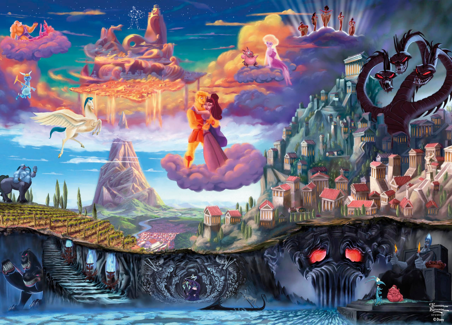 Ceaco - Thomas Kinkade - Disney - Hercules -1000 Piece Jigsaw Puzzle-New