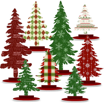 Namalu 16 Pcs Christmas Decorations Christmas Tree Table Centerpieces Buffalo Plaid Snowflakes Christmas Centerpiece For Home In