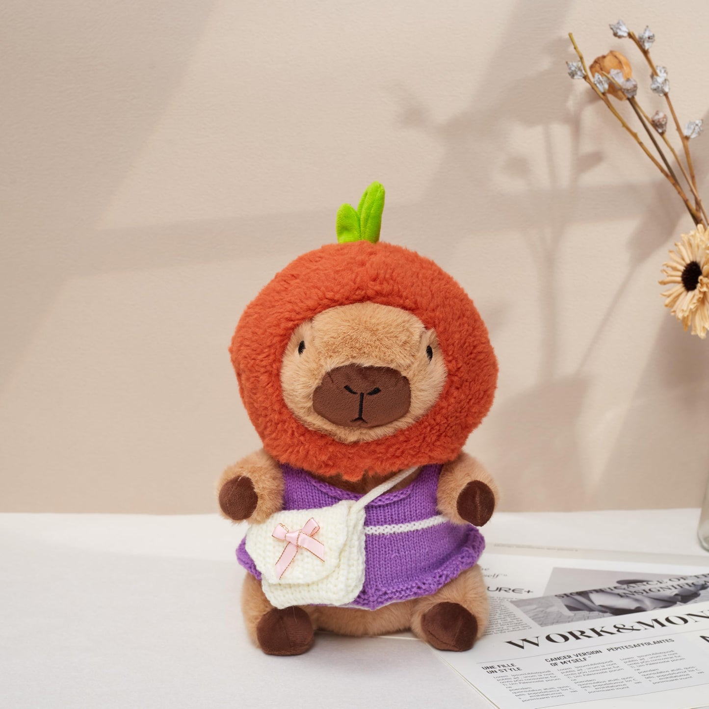 LVQING Capybara DIY Plush Doll can be Worn with a hat/Sweater/Bag. Creative and Ever-Changing Capybara Dolls are Stuffed Animal