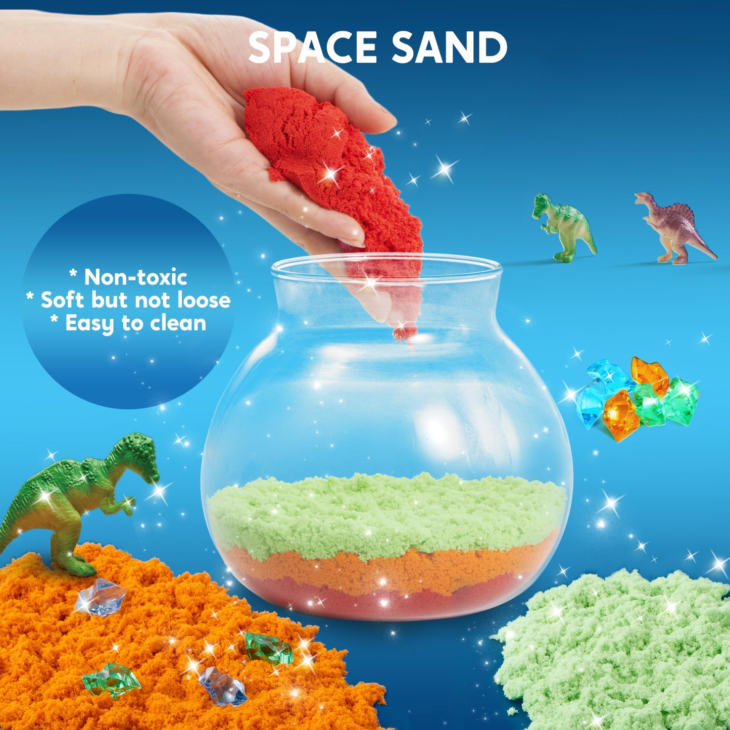 Klever Kits Dinosaur Crystal Terrarium Craft Kit for Kids - 16.3cm, LED Night Light, Model 60157, Perfect Birthday Gift