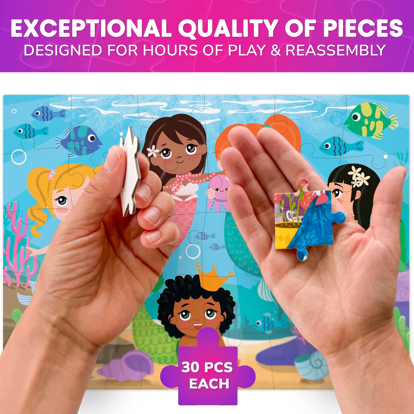 Quokka Puzzles For Toddlers 3-5 - 4 X 30 Pieces Puzzles For Kids Ages 2-4 - Meadow Girls Learning Jigsaw Puzzles For Kids 4-6 Ye