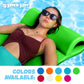 TRC Recreation Splash 1.25 Inch Thick Foam Swimming Pool Float Mat Large mature-themed Lounger with Built-in Roll Pillow  Fierce Green