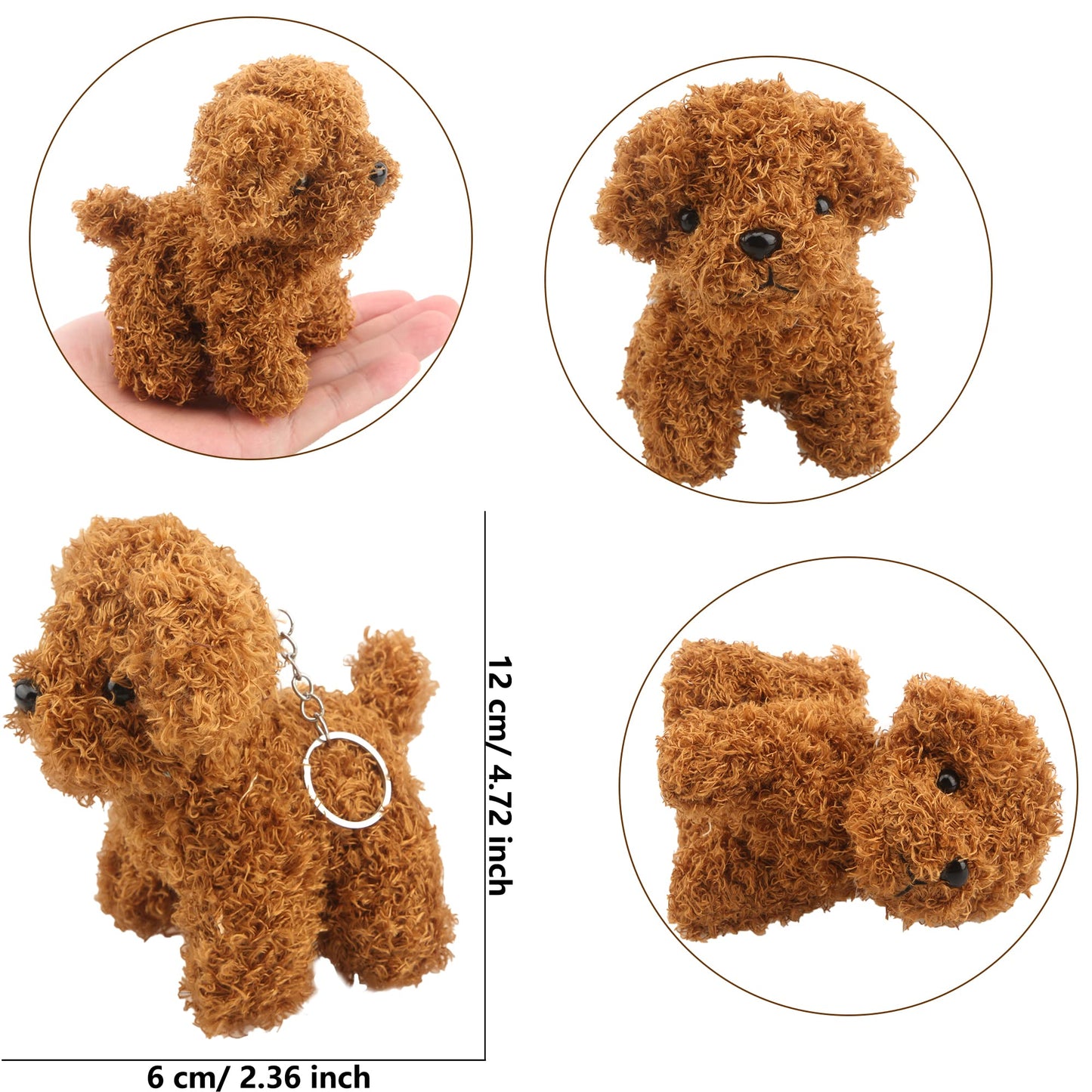 Haconba 12 Pack 4.72 Inch Mini Teddy Dog Plush Stuffed Puppy Dog Animal Toy For Pendant Keychain Baby Shower Birthday Carnival P