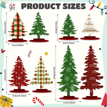 Namalu 16 Pcs Christmas Decorations Christmas Tree Table Centerpieces Buffalo Plaid Snowflakes Christmas Centerpiece For Home In