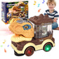 Electric Steam Train Truck Toy for Toddlers 2-4,Monster Dinosaur Truck Toy with Smoke,Flashing Lights & Sound, 360 Rotation Bump