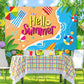 Beach Backdrop Decorations Hawaiian Pool Party Banner Pool Surfboard Background For Birthday Summer Themed Party Supplies Favors