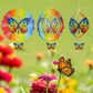 Vestcdf Butterfly Wind Spinner With Pendant, 12 Inch Hanging Wind Sculptures Outdoor, 3D Wind Spinners For Yard And Garden Decor
