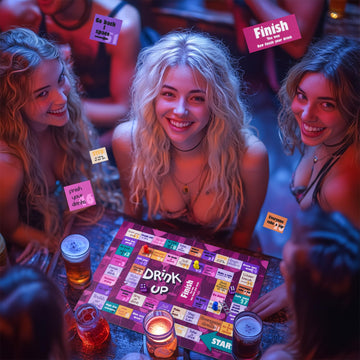 NETANICO Drinking Games Leather Mat Drinking Board Game for mature-themeds Interactive Girls Night Drinking Games Bachelorette Party Games Age 21+ 2-8 Players
