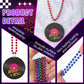 Tigeen 48 Pcs 80s Beaded Necklaces Metallic Neon Beads Retro Glow Party Disco Necklaces Bulk Colorful Rock Music Necklace for Wo