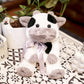 uoozii Warmable Cow Stuffed Animal - 12" Microwavable Weighted Plush, Black & White, Non-Shedding, Coolable & Heatable for Kids & Adults