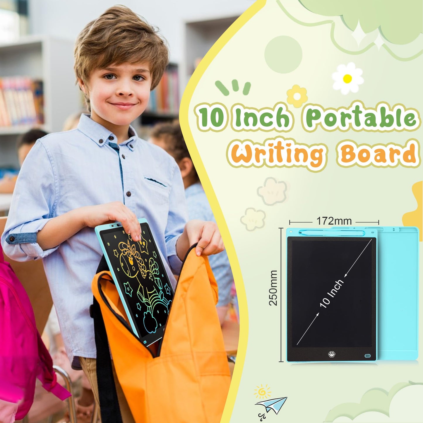 2 Pack Lcd Writing Tablet, 10 Inch Educational Drawing Pad Toddler Toys, Doodle Board, Birthday Gifts, Travel Toys For Kids Ages