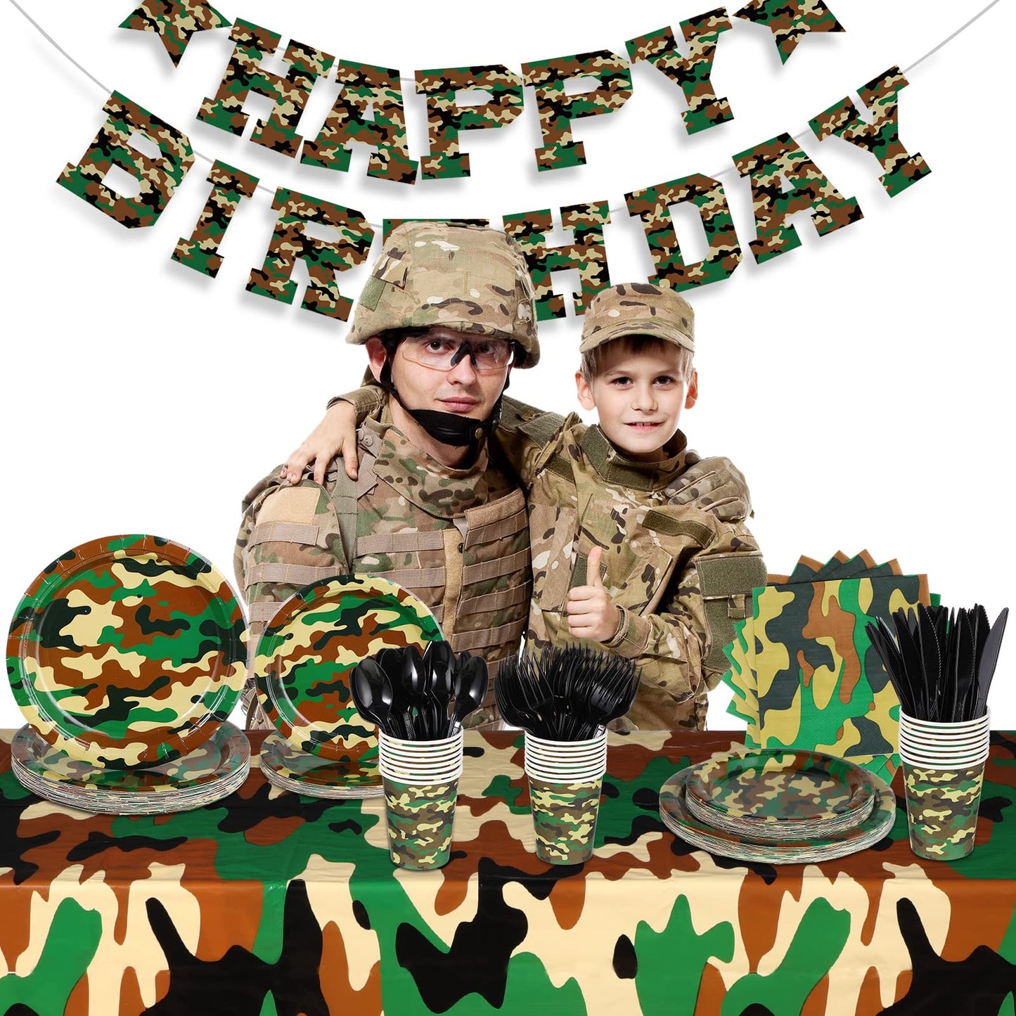 Mixweer Camo Tablecloth Plastic 54 x 108 Inch Camouflage Tablecovers Disposable Camo Table Cloths for Parties Camouflage Party T