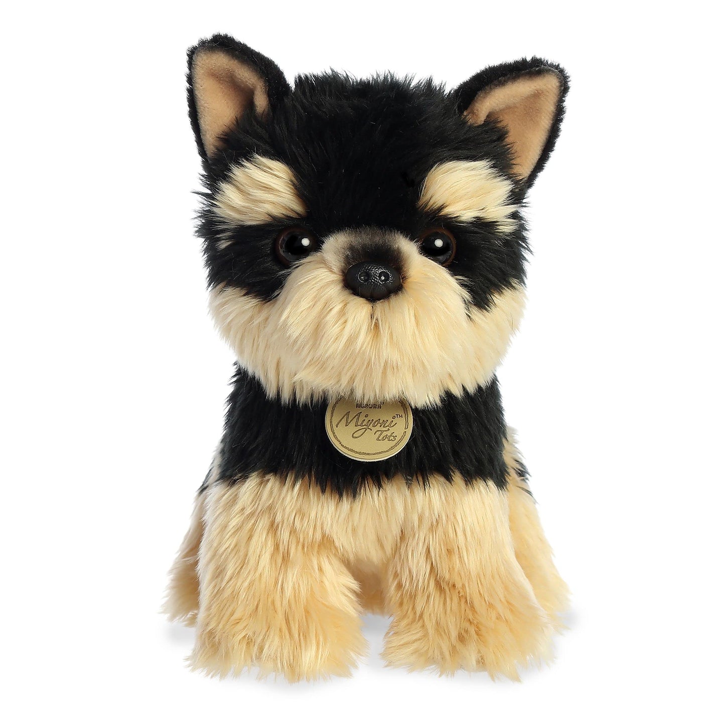 Aurora Adorable Miyoni Tots Yorkie Pup Stuffed Animal - Lifelike Detail - Cherished Companionship - Brown 9 Inches
