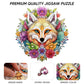 Qiuenisray Wooden Puzzles For Adults,Fox Wooden Jigsaw Puzzles 500Pcs,15.7X16.5In,Royal,Unique Shape Animal Adult Puzzles,Irregu