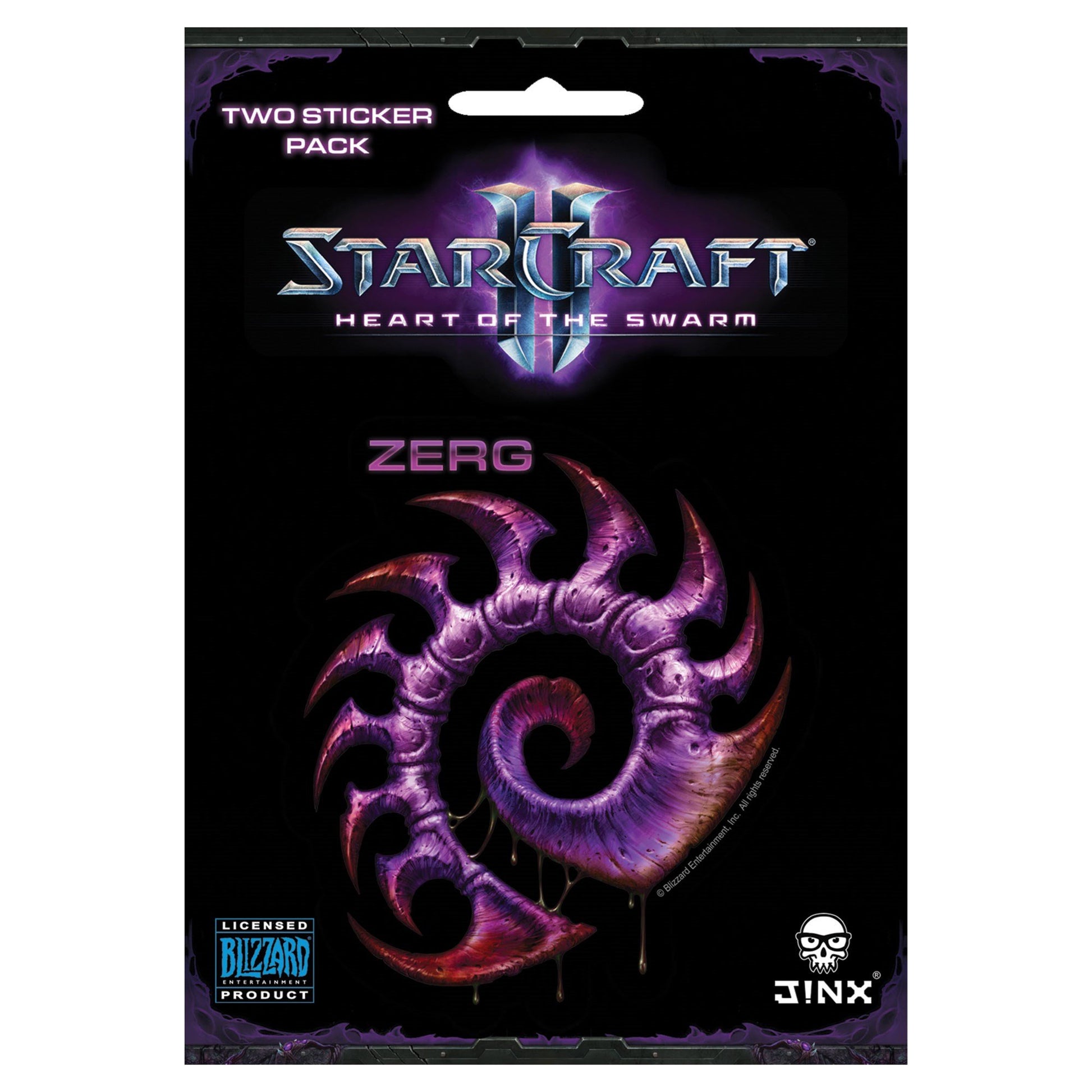 JINX Starcraft II: Heart of The Swarm Zerg Sticker, Purple, 2 Multi-Size Stickers
