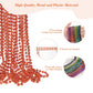 YAXINRUI 33 Inch 7 mm Metallic Orange Bead Necklaces, 15pcs Mardi Gras Beads Bulk Round Beaded Necklaces Costume Necklace for Ma