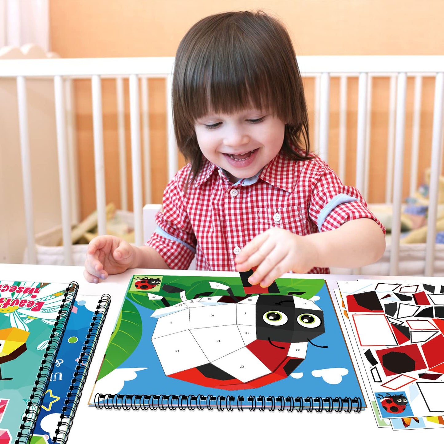 Tbeej 2Pcs Crafts For Kids Ages 4-8 Sticker Paint Books Includes Unicorn Queen Insect Witch Monster And More Designs Gift Party