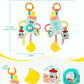 Jollybaby Baby Pull Vibration Toy - Tummy Time Sensory Hanging Toys for Car Seat  Stroller  Crib & Play Gym  with Babier Teether  Air Travel Toys for Toddlers Gift - Baby Bottle