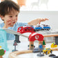Hape City Railway And Train Bucket Set Toy With Hoisting Magnetic Crane For Trains, Trucks, And Cargo For Kids Ages 3 And Up, Multicolor