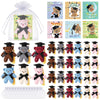 Hanaive 30 Sets Graduation Bear Bulk Bear with Grad Cap Card and Organza Bag Small Plush for Kindergartner College Gifts
