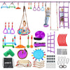 Aobote Ninja Warrior Obstacle Course For Kids,56Ft Slackline With 12 Accessories,Saucer Swing With 360 Degree Rotating Wheel,Nin