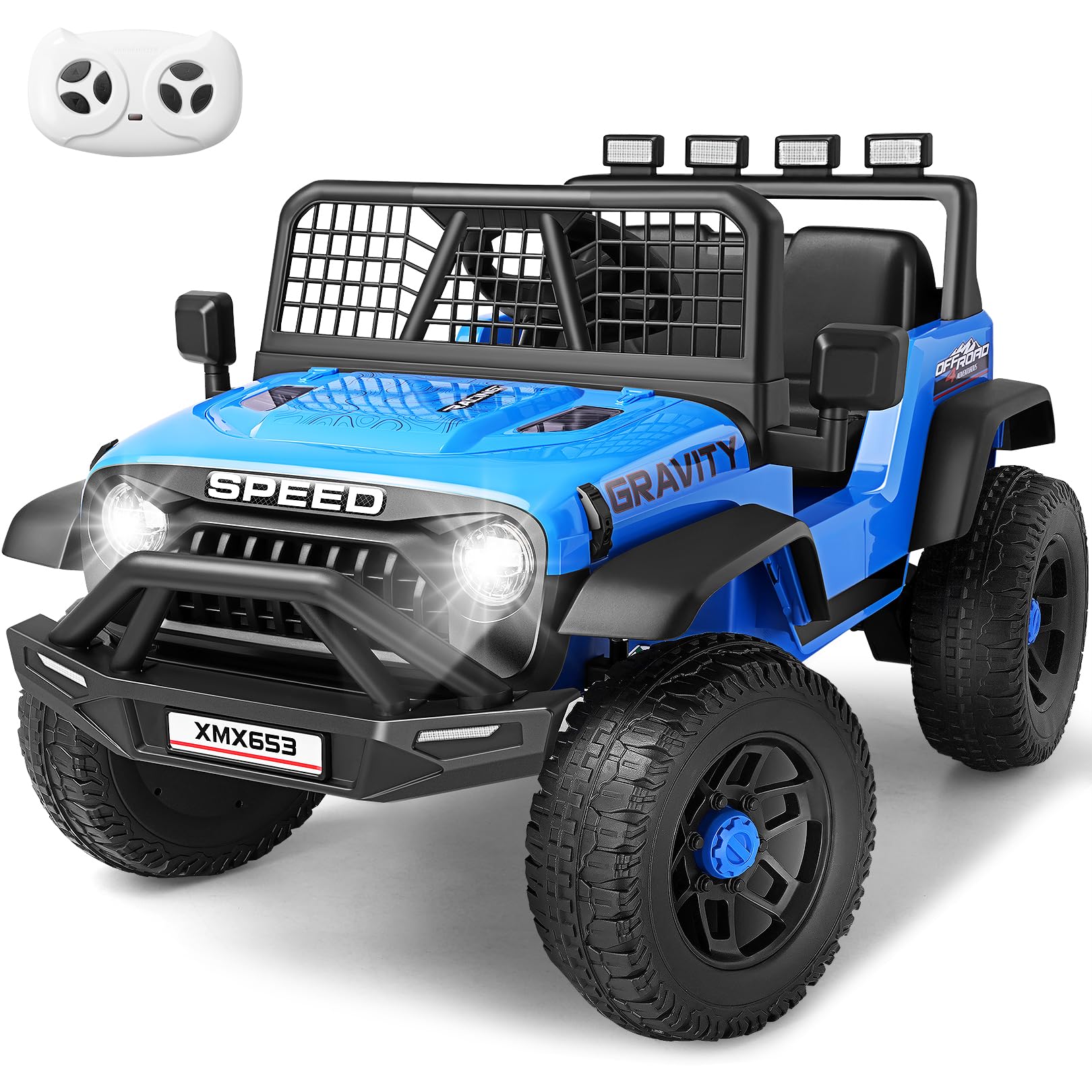 Hikole 24 Volt Ride On Toys For Boys, Power Wheels With Remote Control, 2  100W Motors, Shock Springs, Fast/Slow Speeds, Driving