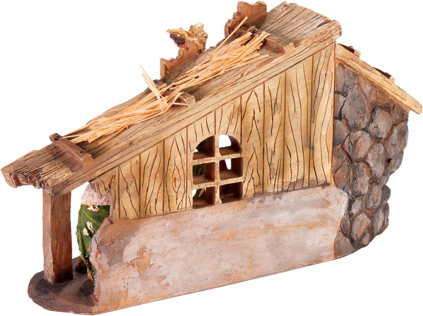 Brubaker Christmas Real Life Nativity Scene Set - Holiday Decoration - Stable With 11 Resin Figurines (Not Re-Arrangeable) - Designed In Germany