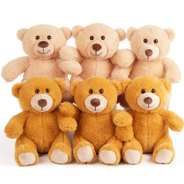 Benben Teddy Bear Stuffed Animal, Set Of 6 Teddy Bears Bulk, 8 Inch Bear Plush Toy For Kids, Baby Shower Decoration For Boys, Girls, Gifts For Girlfriend